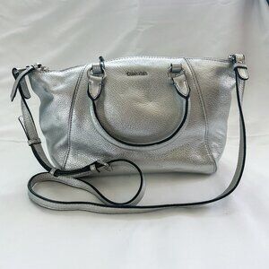 Calvin Klein Avery Silver Leather Purse